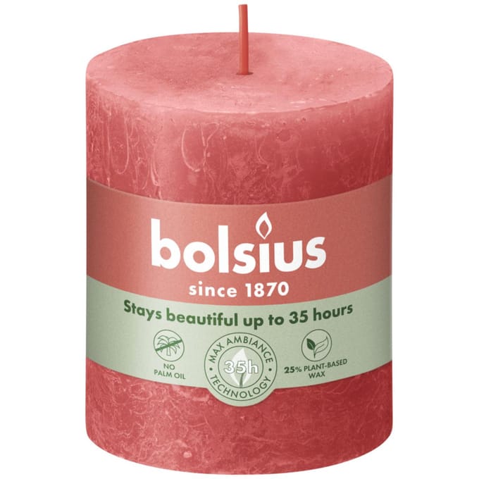 Bolsius Stompkaars Blossom Pink Ø68 mm - Hoogte 8 cm - Roze - 35 Branduren