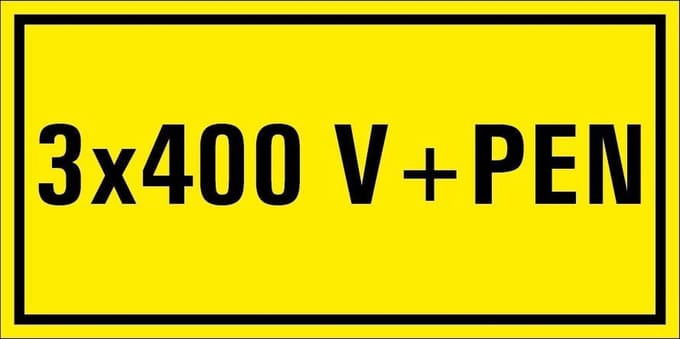 3 x 400 v+pen sticker 100 x 50 mm