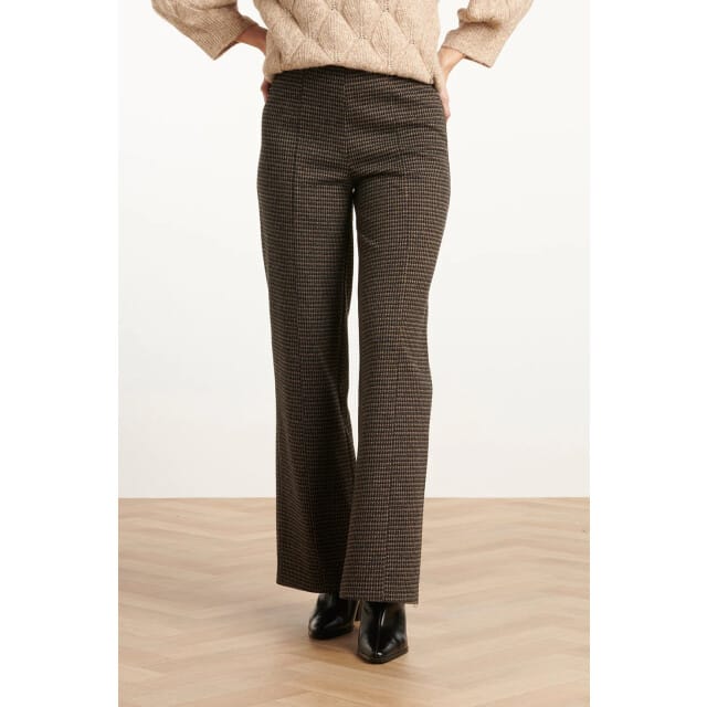 Smashed Lemon Zwart en zand houndstooth broek |