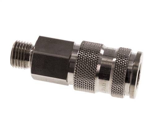 RVS DN 7.8 Luchtkoppeling Snelkoppeling G 1/4 inch Buitendraad - CLS7-M-SSL-SV-P-BL-014
