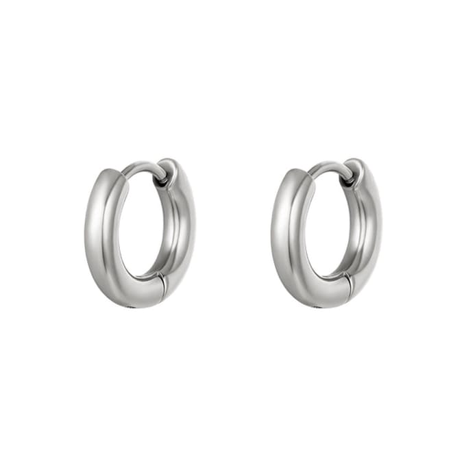 Bijoutheek Oorringen Staal 1,4cm x 3 mm Zilver