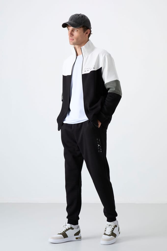 Heren Color-Blocked Zip Sweatshirt en Broek Set
