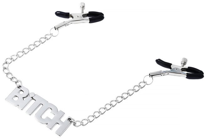 Smart Moves - Tepelklemmen met hanger in de vorm van het woord BITCH