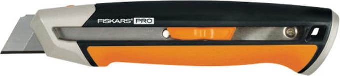 Fiskars CarbonMax - Universeel Mes - 25mm - Ergonomische SoftGrip - Metalen Korpus
