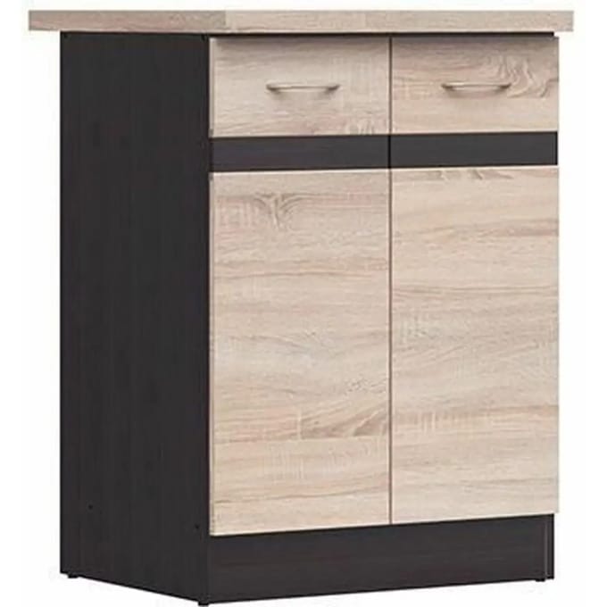 Junona koken lage kast 60 cm - 2 deuren - werkblad - Chene Sonoma