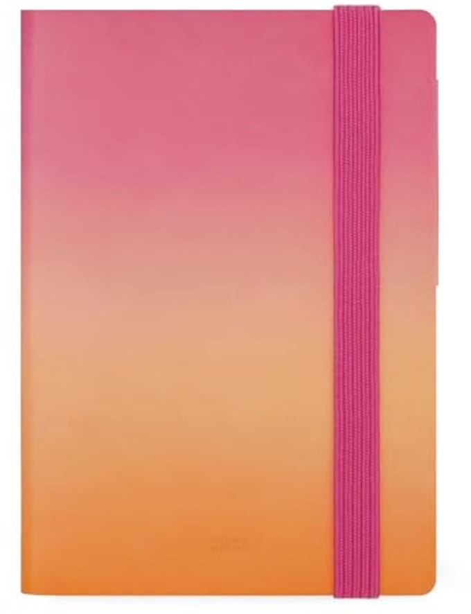 Weekplanner 2025 - 12 maanden klein met elastische sluiting, maandplanner en adresboek, 9,5 x 13,5 cm