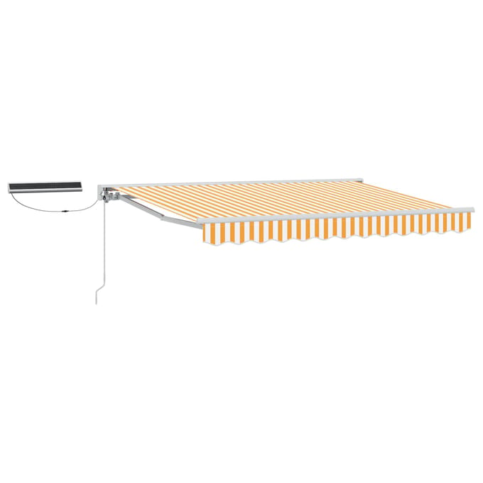 vidaXL - Elektrisch - Uitschuifbare - Zonneluifel - Geel - en - Wit - 2,5 - x - 2 - m