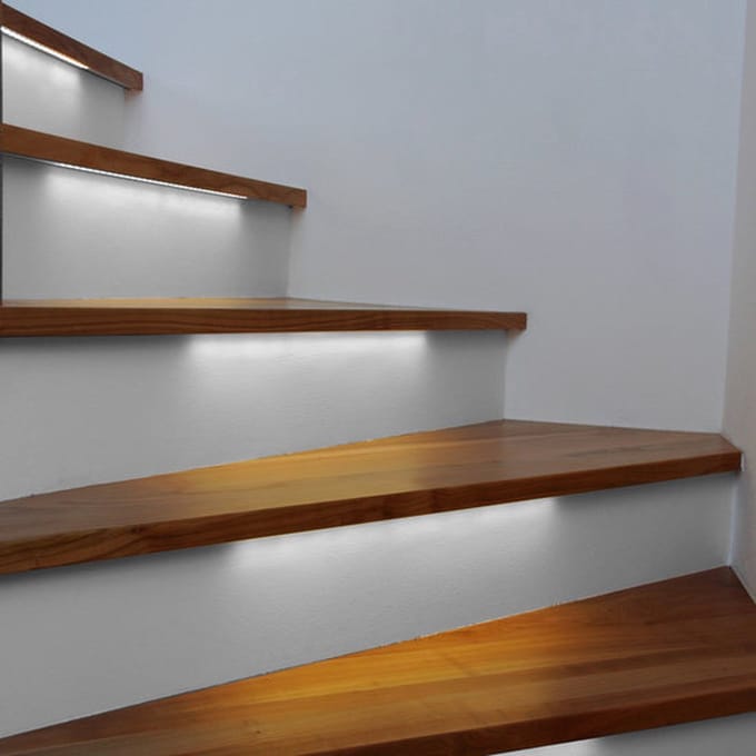 LED trapverlichting inclusief dimmer - 15 LED strips treden x 80 cm - Koud wit