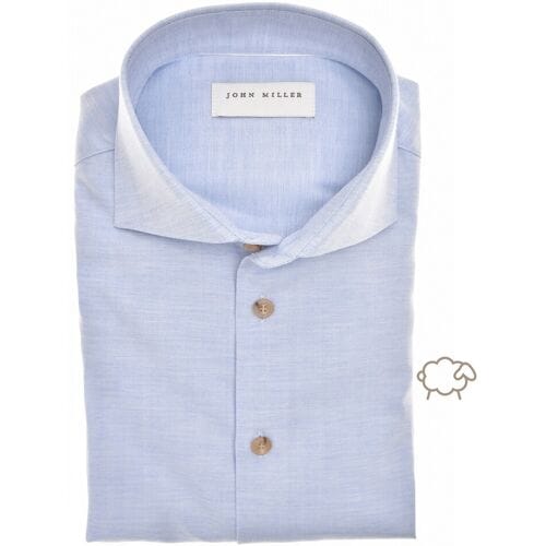 John Miller Overhemd Lyocell Cotton Wool Shirt Licht Blauw / male