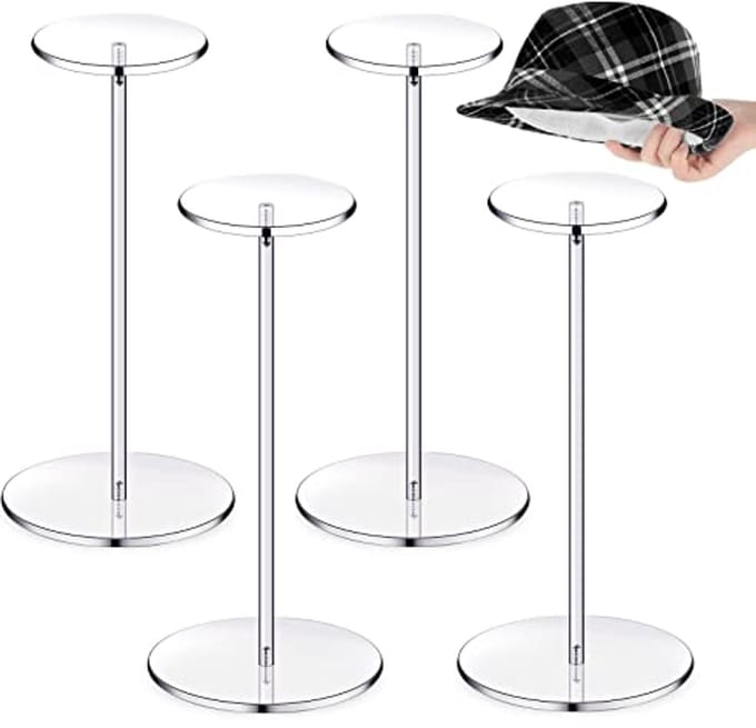 Acryl Hoed Stand Houder | Display Rack voor Sieraden, Speelgoed en Meer | 4 Sets