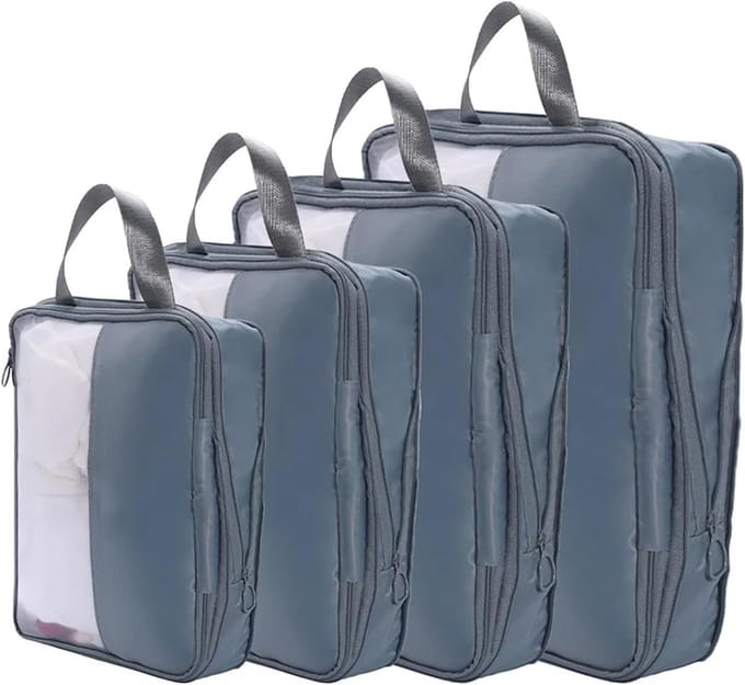 Koffer Organizer - Reis Tassen - Kleding Sorteren - Comprimeerbaar Waterdicht - 4 Stuks Set
