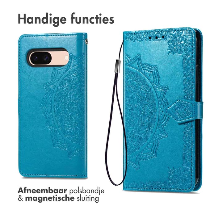 imoshion Hoesje - Geschikt voor Google Pixel 8a - Mandala Bookcase - Turquoise