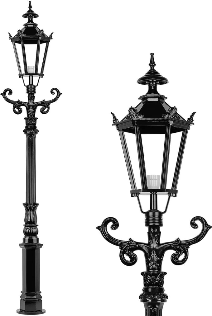 Buitenlamp lantaarnpaal 'Boskamp' - 223 cm - klassiek
