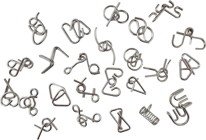 Kerst Kalender - Adventspuzzel - Dagelijkse Uitdaging - 24 Metalen Puzzels - 24 Stuks - Metaal