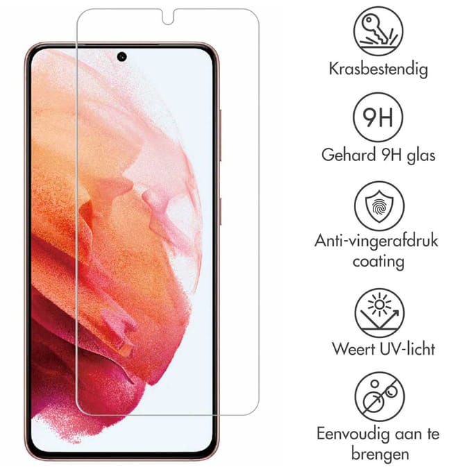 Accezz Screen Protector - Geschikt voor Samsung Galaxy S21 - Gehard Glas Screenprotector