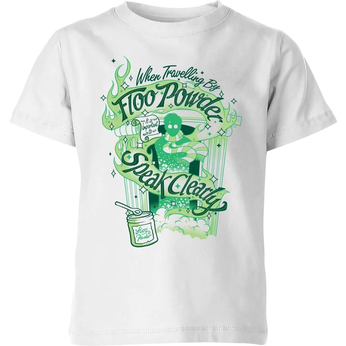 Harry Potter Floo Powder kinder t-shirt - Wit - 146/152 (11-12 jaar)