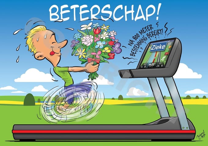 Ansichtkaart 2000 stuks BETERSCHAP! Loopband - Fitness