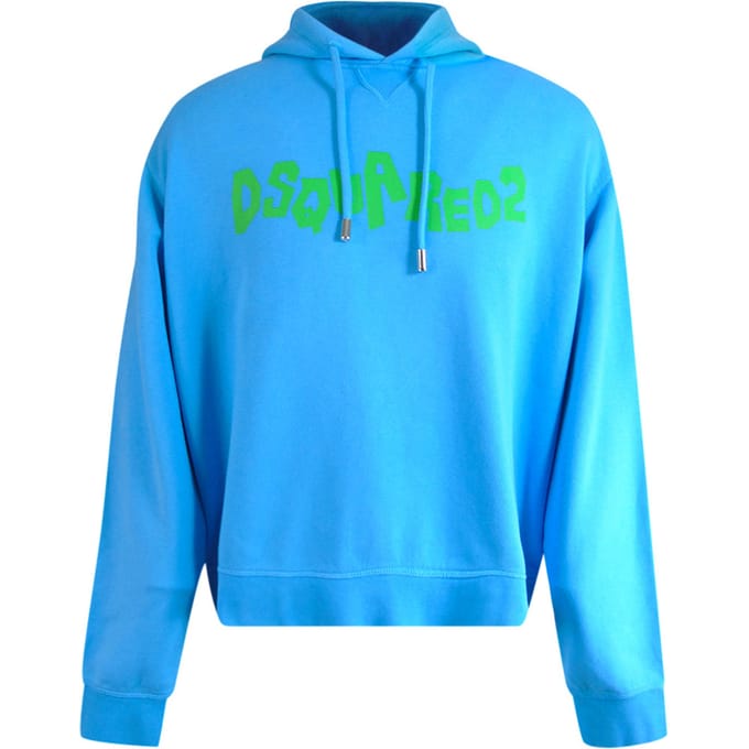 Dsquared2 Contrast Brand Logo Blauwe Hoodie