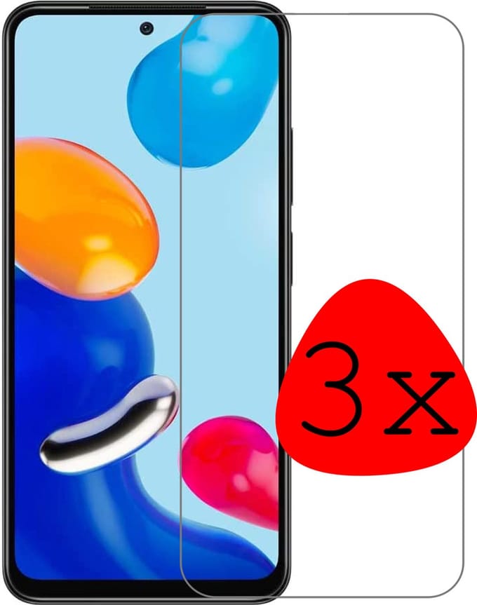 Screenprotector - 3 Stuks Geschikt voor Xiaomi Redmi Note 11 - Extra Sterk - Beschermglas - Gehard Glas - Tempered Glass - Screen Protector