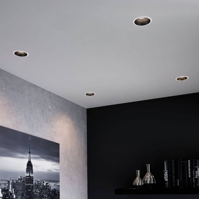 Inbouwlamp Cole rond 88 mm GU10 max. 10W 230V dimbaar Wit, Zwart mat