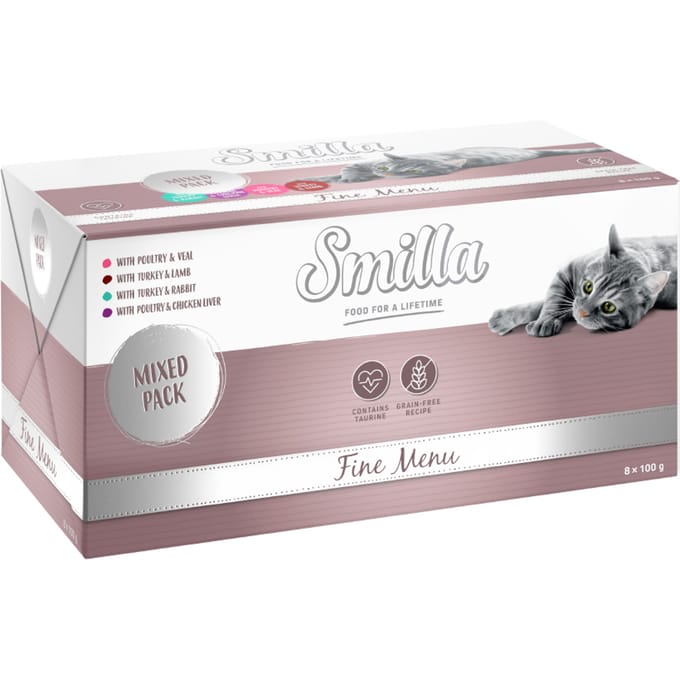 24x100g Mix 4 soorten Smilla Fine Menu Kattenvoer nat