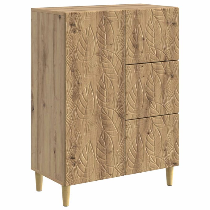 vidaXL - Dressoir - Artisanaal - eiken - 66 - x - 34,5 - x - 90 - cm - Bewerkt - hout