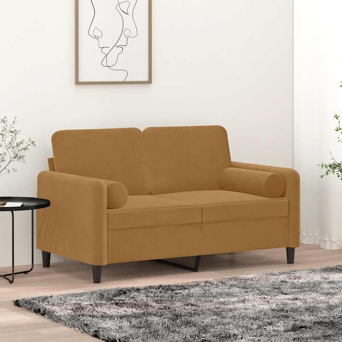 vidaXL - Sierkussens - 2 - st - 15x50 - cm - fluweel - bruin
