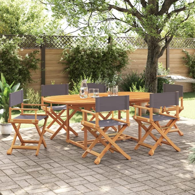 vidaXL - Set - van - 6 - opklapbare - stoelen - in - donkergrijze - stof.