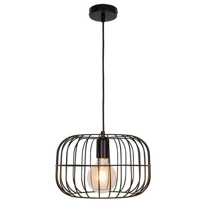 Viokef Hanglamp Zenith in kooivorm, zwart