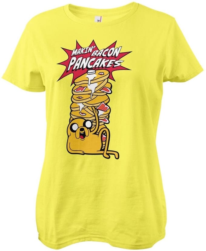 Adventure Time Makin' Bac-on -pannenkoeken Girly T-shirt voor dames, geel