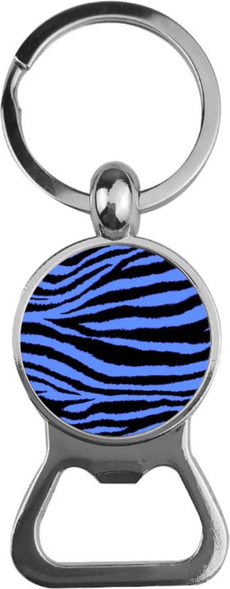 Bieropener Glas - Zebraprint Blauw
