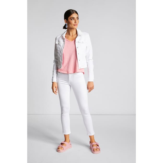 Rich & Royal Midi Coloured Denim White Maat: W26L32 | Slim Jeans Outlet | Dames | Wit