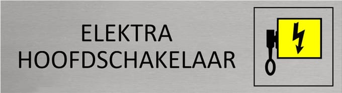 CombiCraft Aluminium deurbordje Elektra hoofdschakelaar 165x45mm - per stuk