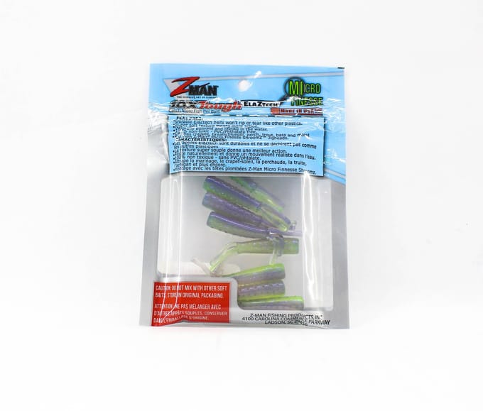 Zman zacht kunstaas Tiny TicklerZ 1,75 inch 8/pack paarse dood (3802)