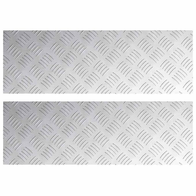 vidaXL - Trap - Tread - Rechthoekig - 2 - pcs - Zilver - 75 - x - 25 - cm - Aluminium