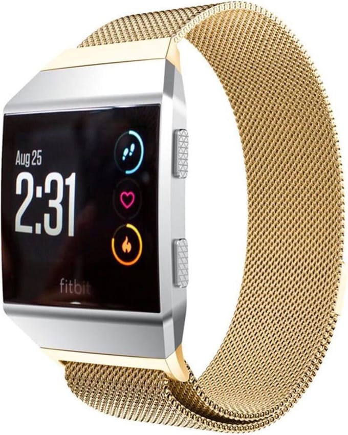 Shop4 - Fitbit Ionic Bandje - Metaal Goud