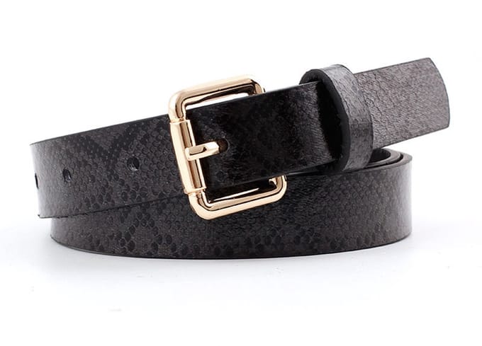 Snake Riem - Zwart | Riemmaat 90 cm | 100 x 2,4 cm | Kunstleer