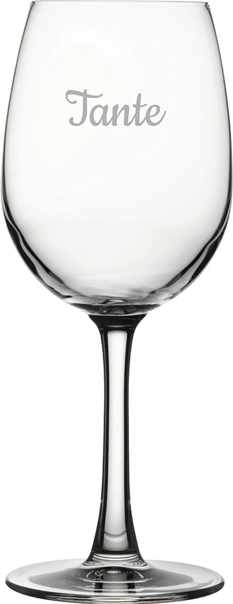 Gegraveerde witte wijnglas 36cl Tante