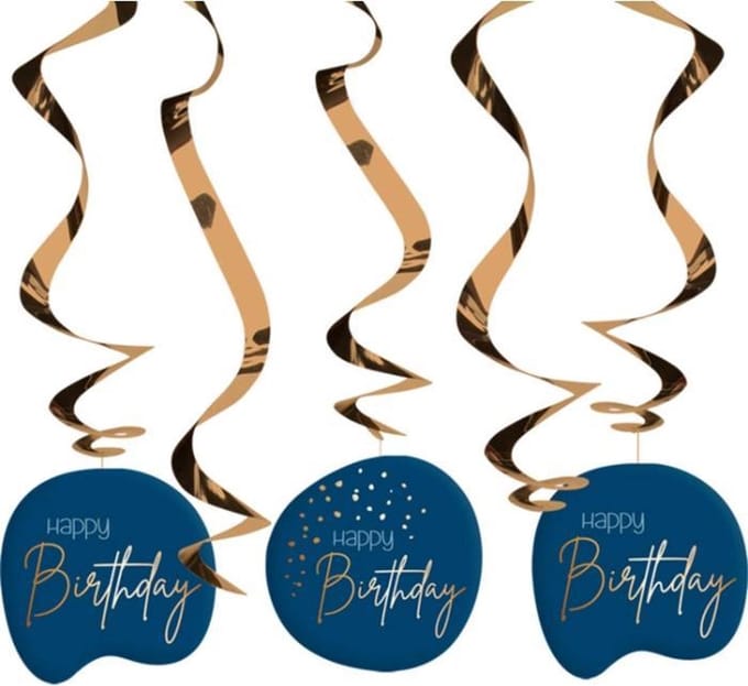 Folat - Hangdecoratie Elegant True Blue - 5 stuks