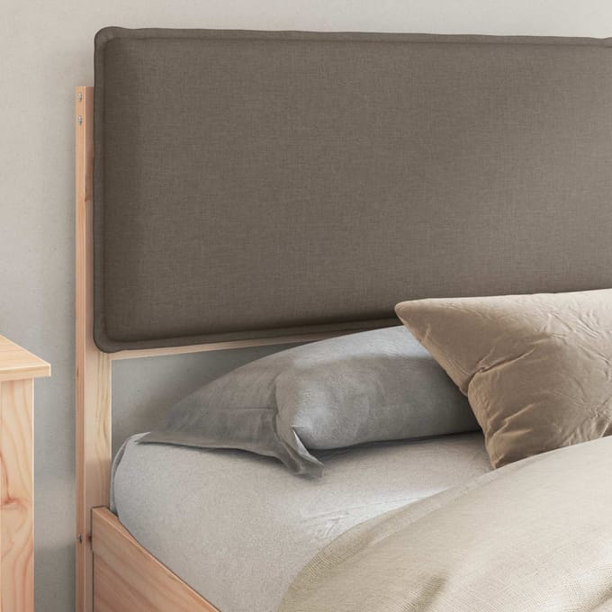 vidaXL - Bedframe - met - Gevoerde - Hoofdbord - Taupe - 200 - x - 200 - cm