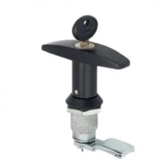 Slot T-greep 20mm zwart met cilinder