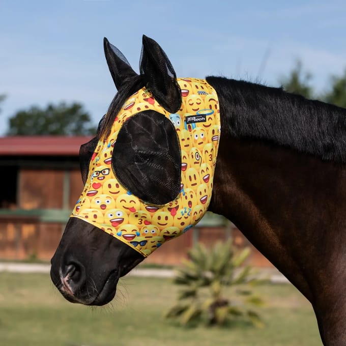 Vliegenmasker voor paard van lycra met oorkap Pro-Tech