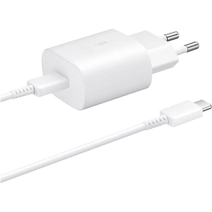 Chargeur mural Samsung 25W USB-C avec câble USB-C - Blanc