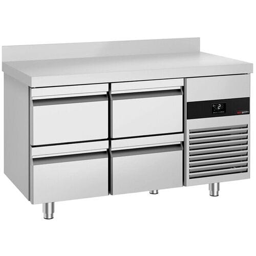 GGM Gastro Kühltisch PREMIUM - 1400x700mm - mit 4 Schubladen - Aufkantung