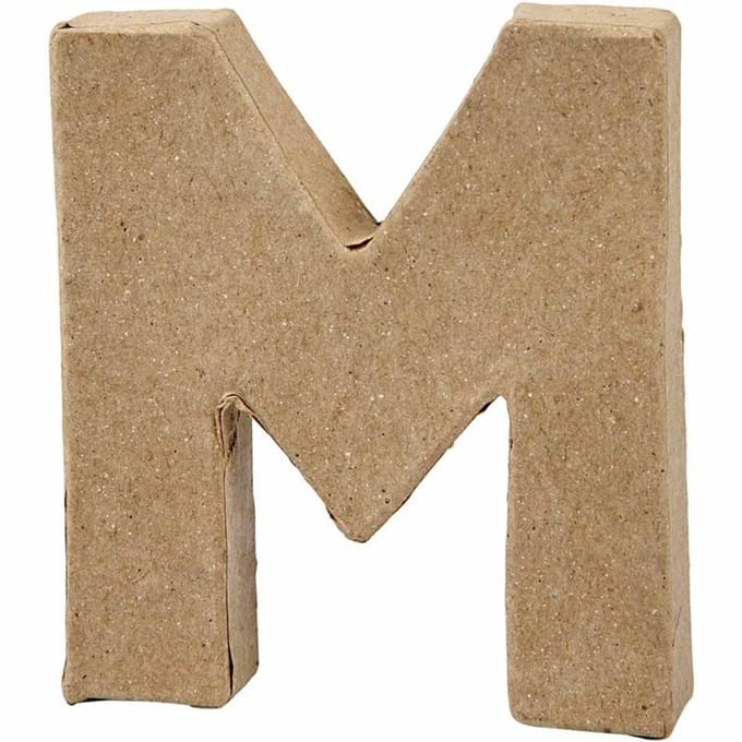 Letter, M, H: 10 cm, B: 9 cm, dikte 1,7 cm, 1 stuk