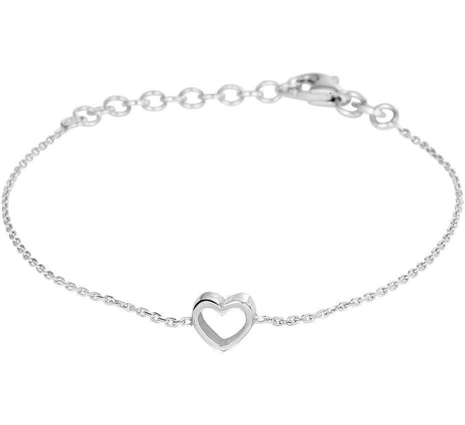 Zilver Gerhodineerde Armband hart 1 1328593