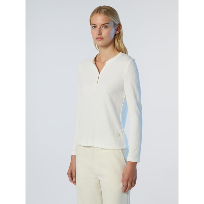 North Sails Henley Top Geribbelde jersey