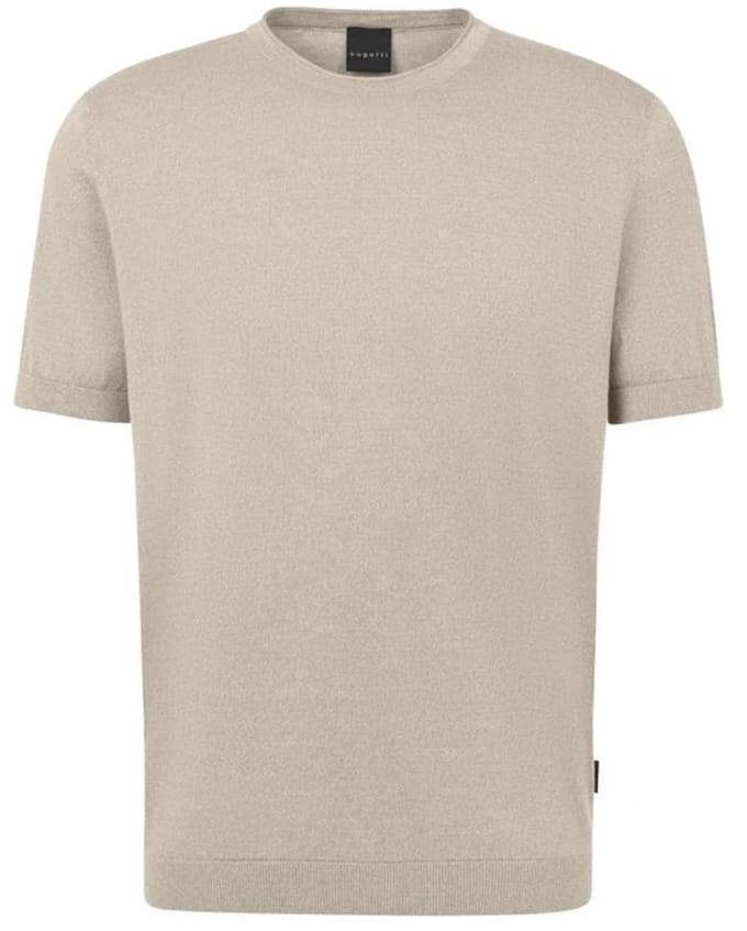Bugatti - Warm T-shirt met ronde hals - Beige - Maat XXL