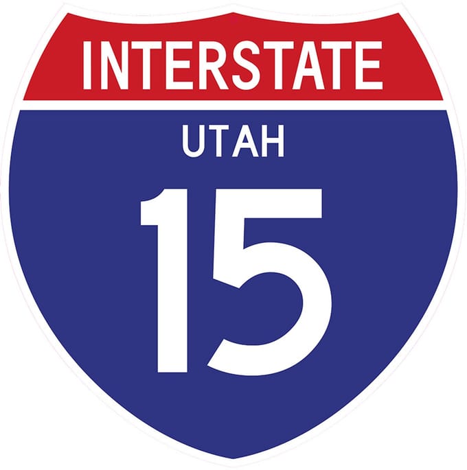 Signs USA - wandbord - dibond - Interstate 15 - Utah - 39 x 39 cm