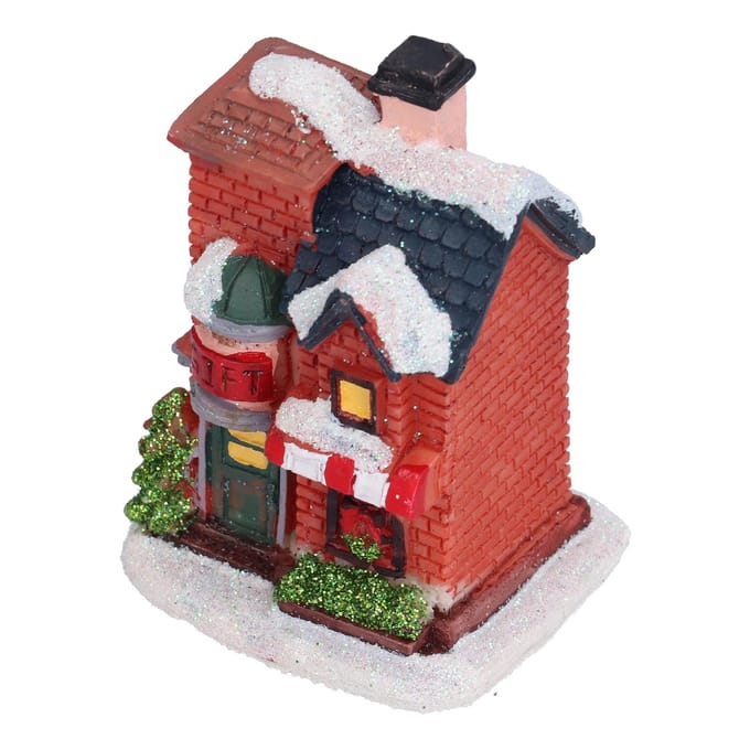 Kerst Hars Huis LED Warm Licht Micro Landschap Hars Huis Decoratie Kerstcadeau brown